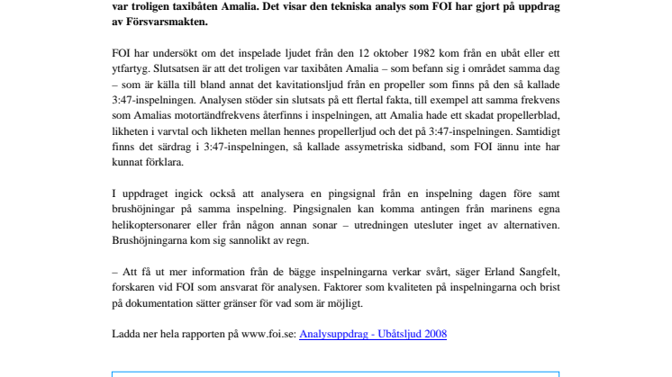 Inspelat ubåtsljud kan vara ytfartyg