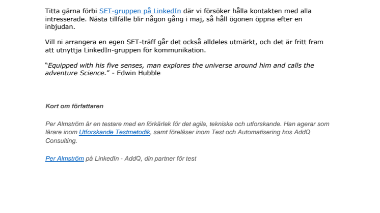 SET #3 - "Testfest!"