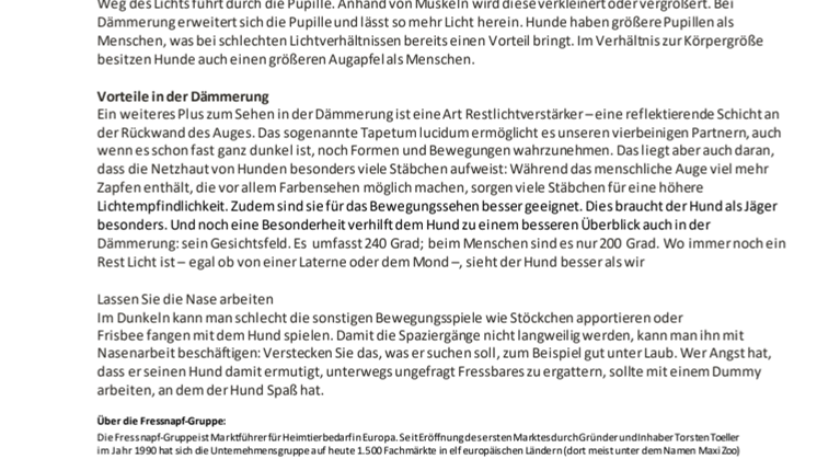 Fressnapf-Tierratgeber 10/2018: Sehen und gesehen werden