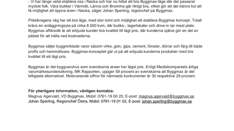 Byggmax har öppnat ny butik i Nacka