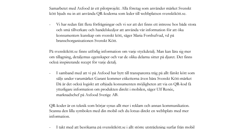 Lär dig mer om kött via QR-koder