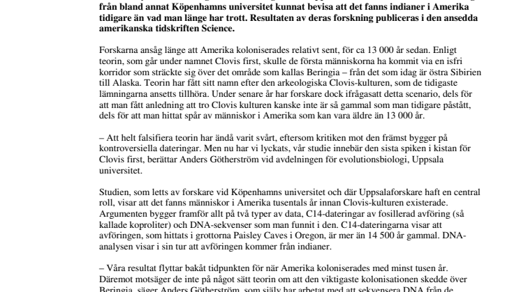 De första människorna kom till Amerika tidigare än man trott