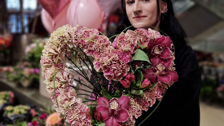 Rosa hjertebukett