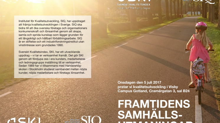 Träffa Svenskt Kvalitetsindex under Almedalsveckan!