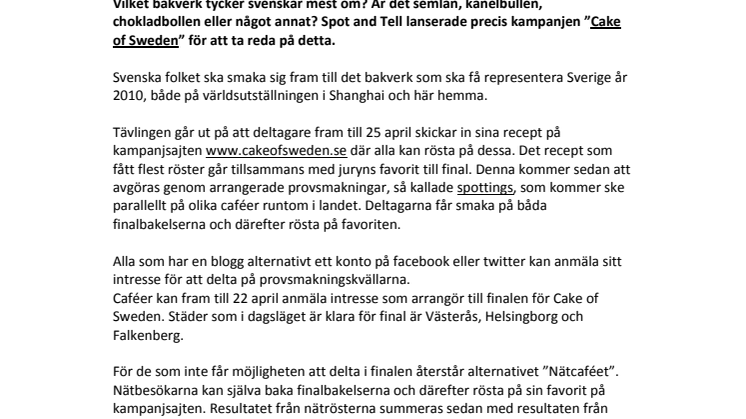 Svenska folket smakar fram Cake of Sweden
