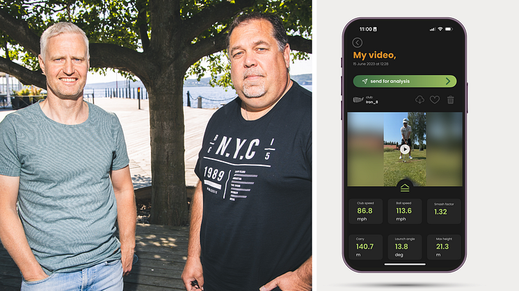 Nicklas Boström, vd och Patric Hörnsten Nilsson, grundare av Watchit Golfs app.
