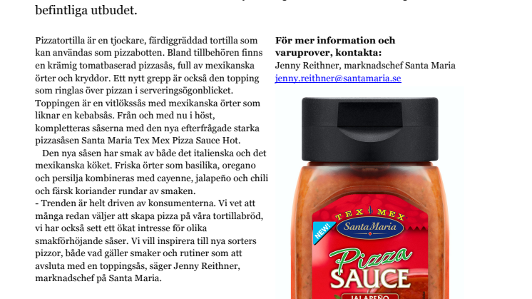 Ny stark anledning att göra pizza med Santa Maria