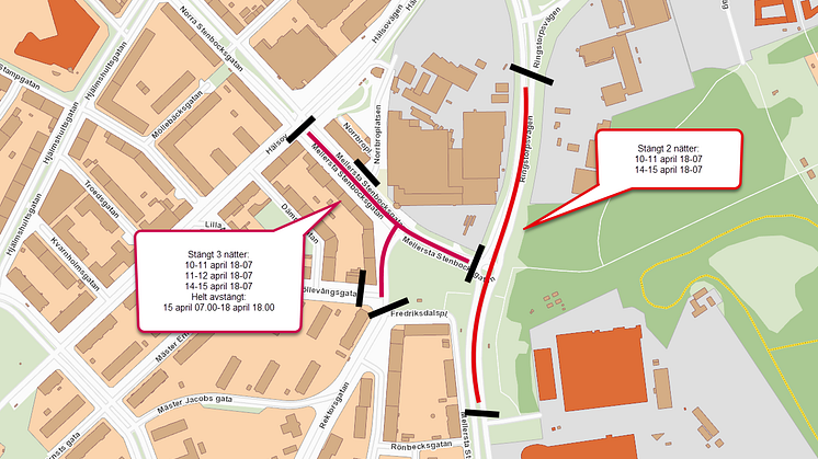 Asfaltering påverkar trafiken på Mellersta Stenbocksgatan