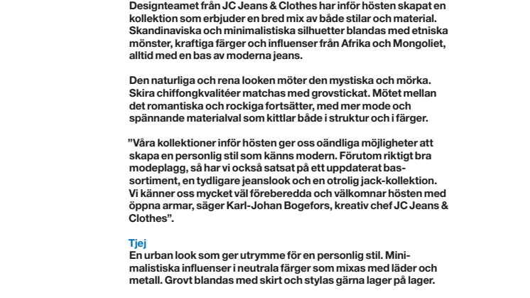 JC Jeans & Clothes hösten 2010
