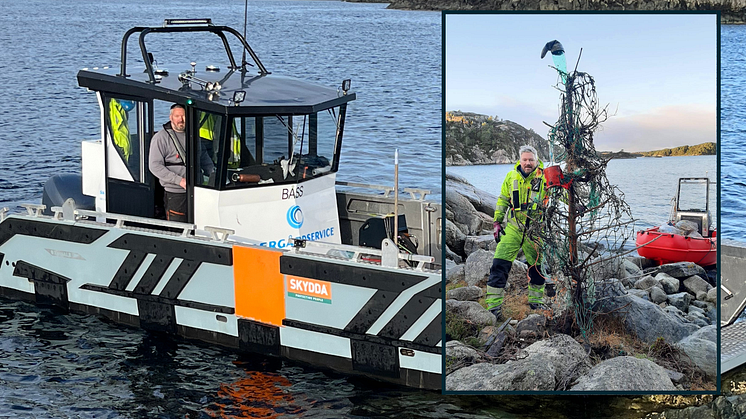 ARBEIDER UTE PÅ HAVET: Skjærgårdservice, med Åge Valdal-Østensen (bildet) som daglig leder, rydder hav og strand for plastsøppel.
