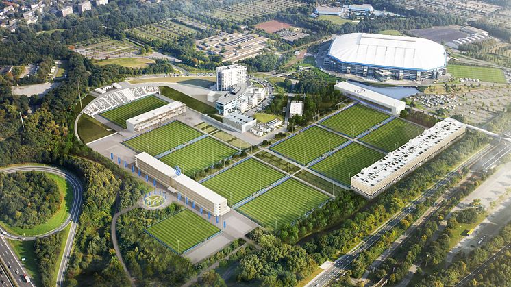FC Schalke 04 mit Lichtgeschwindigkeit: Zukunftsprojekt Berger Feld erhält Anschluss an das Zukunftsnetz von Deutsche Glasfaser. (Foto: FC Schalke 04)