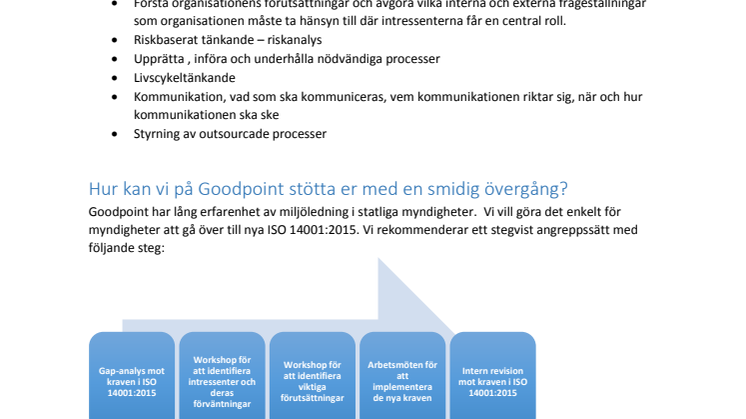 Ny standard för miljöledning ISO 14001:2015