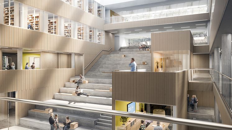 Skiss nya Humanisten (interiör), Göteborgs universitet