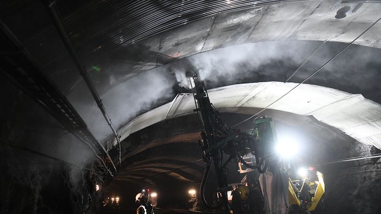 Dryppsikring av tunnelen mellom Tøyen og Ensjø i 2018.
