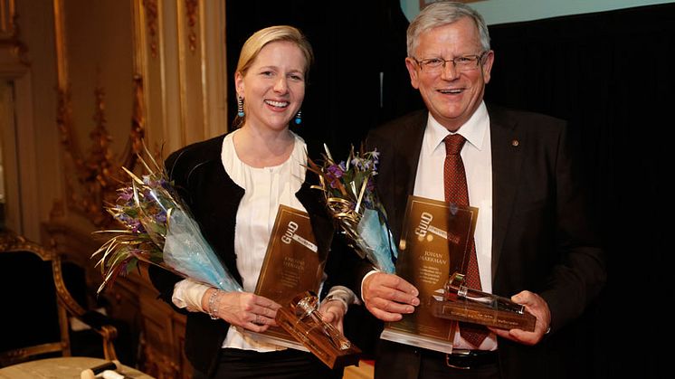 Årets Guldklubba: Cristina Stenbeck och Johan Markman erhöll utmärkelsen Guldklubban 2012 