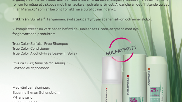 NYHET! Goldwell lanserar Dualsenses Green True Color