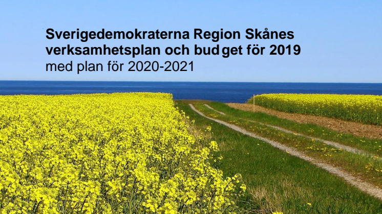 Sverigedemokraterna Region Skånes verksamhetsplan och budget för 2019 med plan för 2020-2021