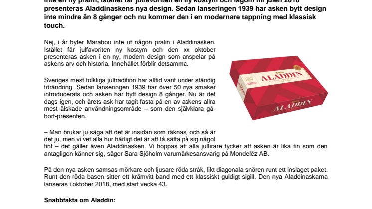 Sveriges älskade Aladdinask får ny design