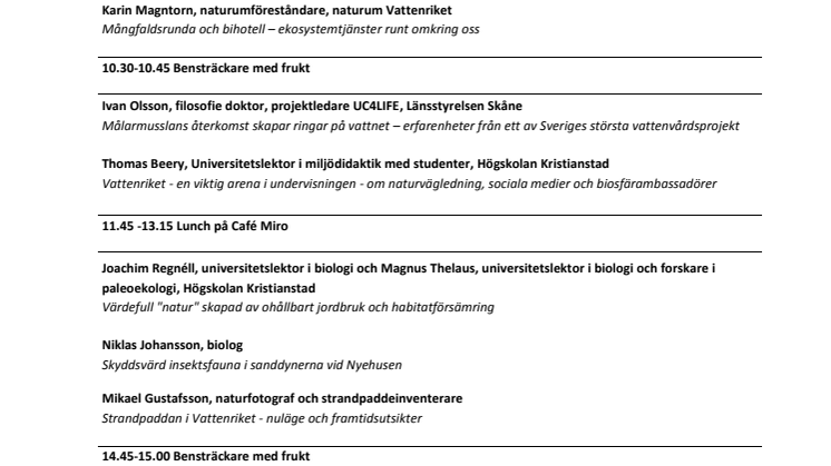 Program för Biosfär 2016