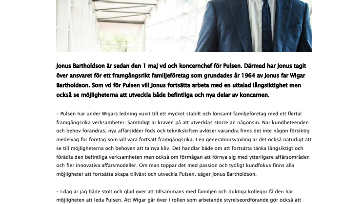 ”När företag ska utvecklas finns det ingen försiktig medelväg” - intervju med Jonus Bartholdson, VD Pulsen
