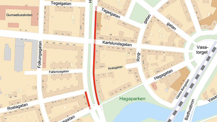 Karta, Begränsad framkomlighet på Hertig Karls Allé