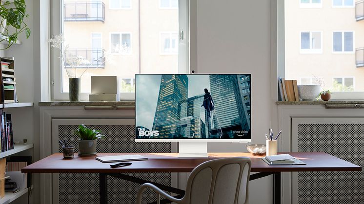 Samsungs nye Smart Monitor M8 består av en tynn 32-tommers skjerm med UHD-oppløsning og SlimFit Cam