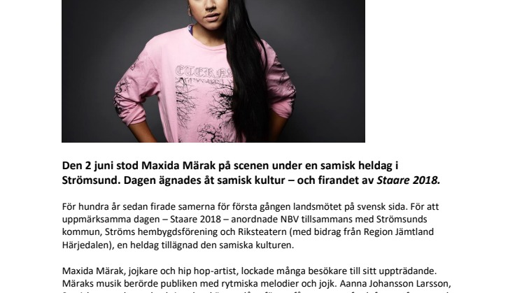 Maxida Märak fångar publiken under samisk heldag med NBV