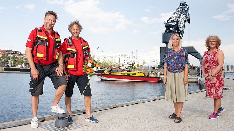 Från vänster: Magnus Jodérus, Kalle Håkansson Sjöräddningssällskapet Luleå. Carina Zolland, Maria Näslund, Luleå Energi. 