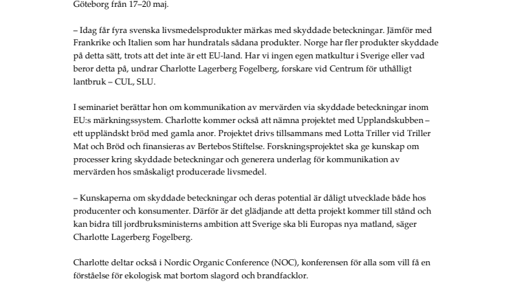 Sverige struntar i särartsskydd av mat