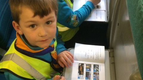 Beavering away - Go-Learn youngsters from Oxted working hard on the train