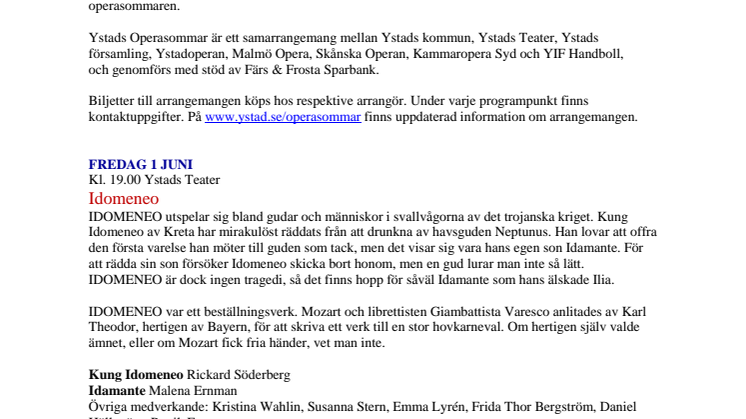 Stort program på Ystads Operasommar 2012 
