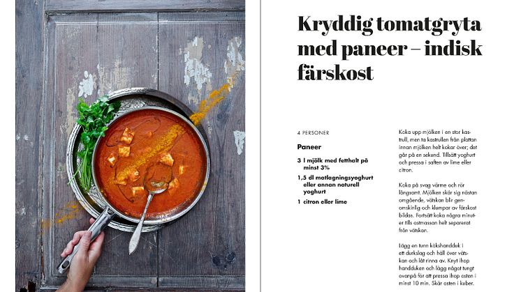Kryddig tomatgryta med paneer - indisk färskost ur Yogaköket