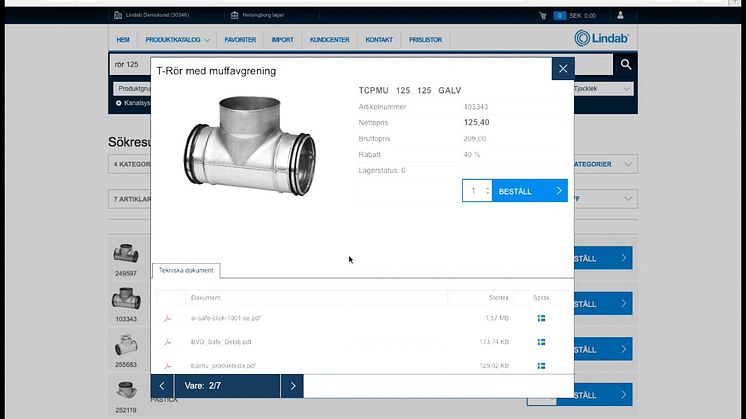Lindabs webbshop får nytt utseende