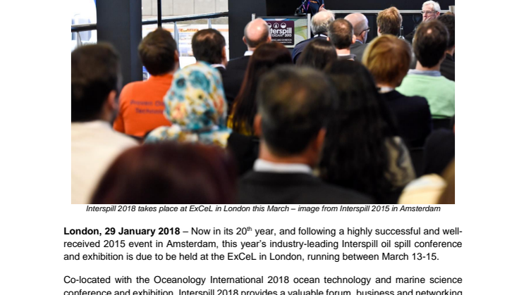 Interspill 2018: London to host Interspill 2018