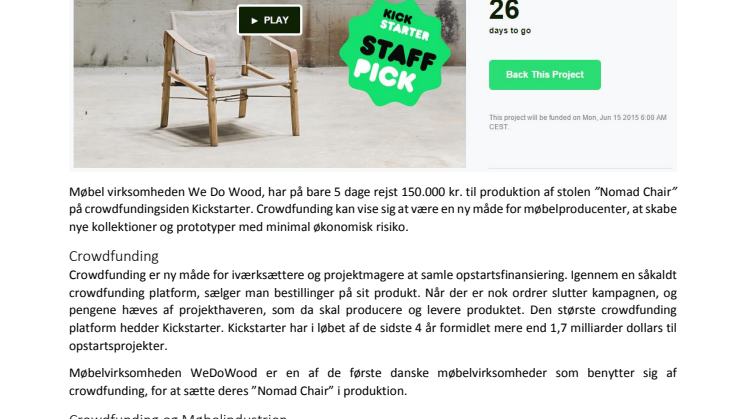 We Do Wood succesfuld crowdfunding på Kickstarter