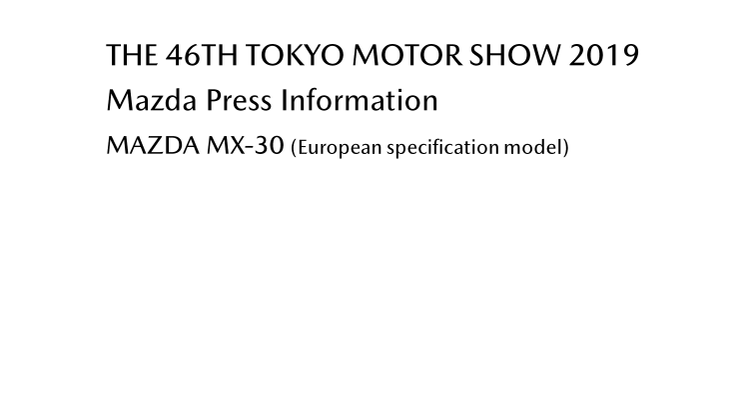 Pressekit Tokyo Motor Show 2019