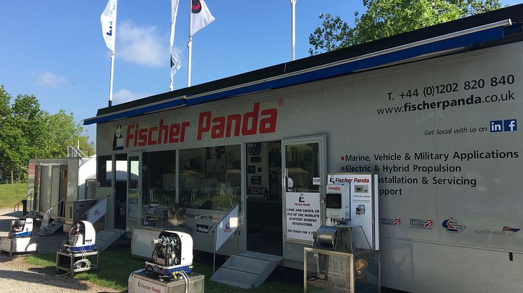 The Fischer Panda UK trailer at Crick Boat Show is on Stand Q37 this year