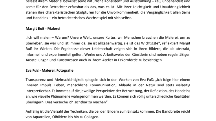 Künstlerinformationen Xmas Exhibition 