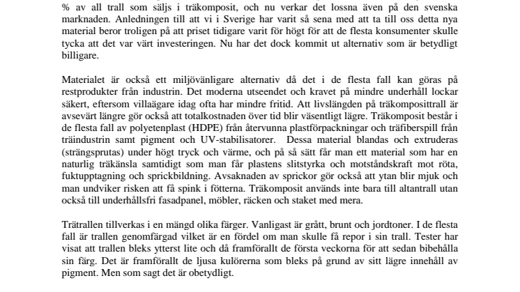 Scandinavian Plank informerar om underhållsfri träkomposittrall för altaner och runt pooler
