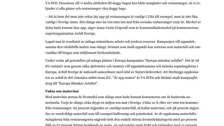 Minska matsvinnet!