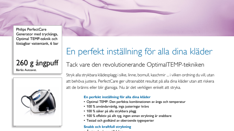 Philips Perfect Care Produktinformation