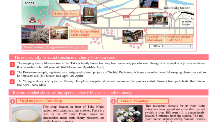 Spring in Nikko: The Cherry Blossom Season Arrives 300-year-old Cherry Trees and  Cherry Blossom Confectionary