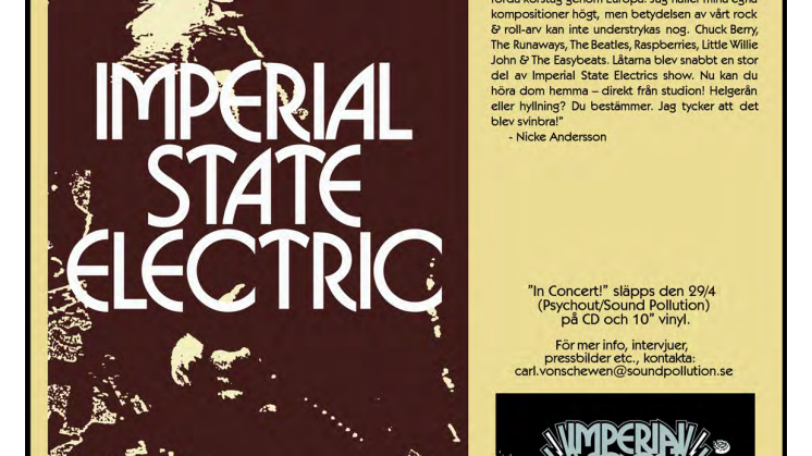 IMPERIAL STATE ELECTRIC är äntligen tillbaka!
