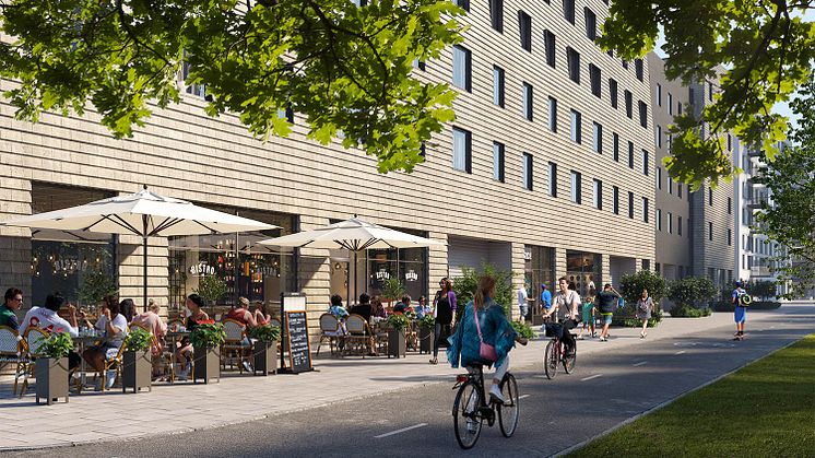 I kvarteret Futura i Lindholmshamnen gör Riksbyggen flera satsningar för att underlätta unga vuxnas inträde på bostadsmarknaden.