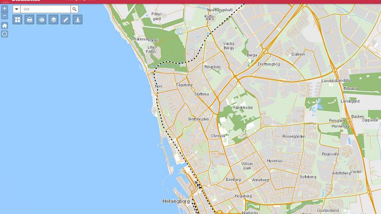 ​Helsingborgs Stadsatlas i en karta som öppen data