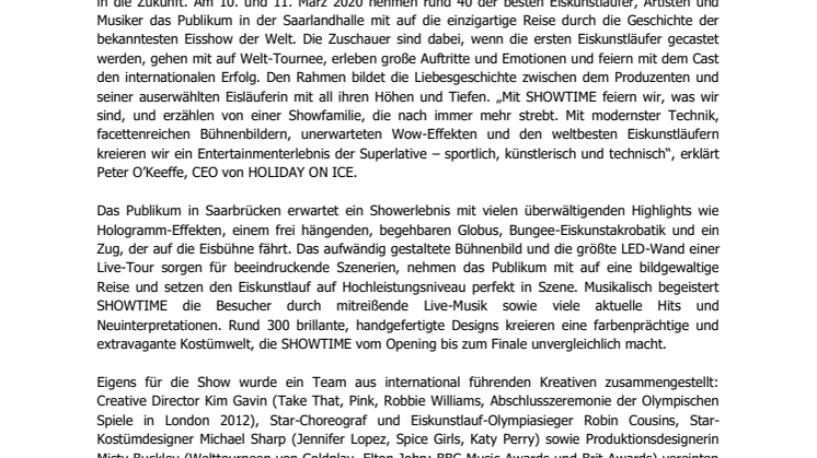 HOLIDAY ON ICE kommt mit neuer Produktion SHOWTIME nach Saarbrücken 