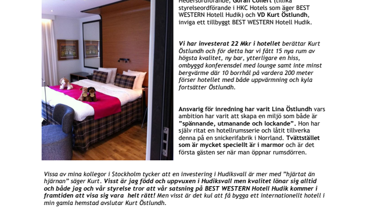 "Nya" BEST WESTERN Hotell Hudik är färdigt