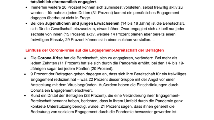 Umfrage Soziales Engagement in Deutschland – Faktenblatt 