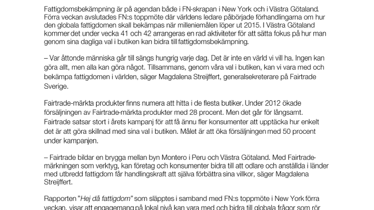Fairtrade Fokus 2013 - Det här händer i Västra Götaland