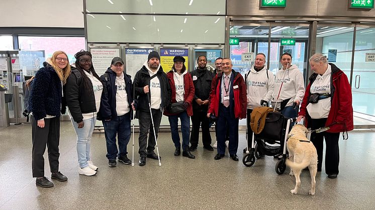 Sight Loss Council members joined Govia Thameslink Railway Accessibility Manager Antony Merlyn to trial a train travel confidence scheme that will be rolled out to blind and partially sighted people